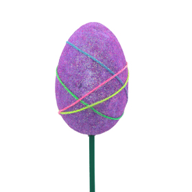 Easter Egg Threads 5x7cm on 50cm stick lilac