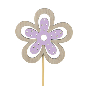 Flower Yuki 6cm on 10cm stick FSC* lilac