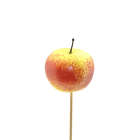 Appel 6cm op 50cm stok geel/rood