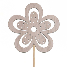 Flower Anna 6x6cm on 11cm stick FSC* naturel