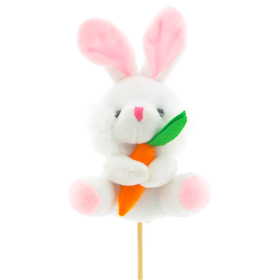 Hase Doll 11cm auf 50cm Stick weiß