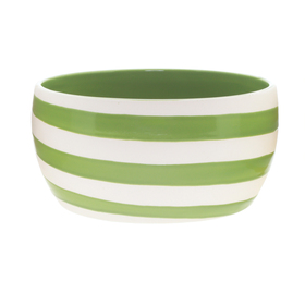 Ceramic bowl Striper Ø16.5xH8,5cm green