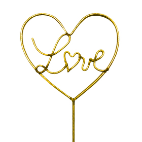 Heart Paris 10cm on 50cm stick gold