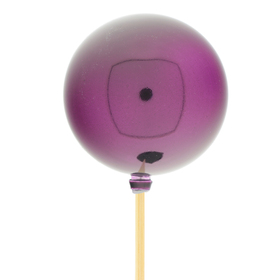 Kerstbal Glimmend 6cm op 50cm stok bordeaux