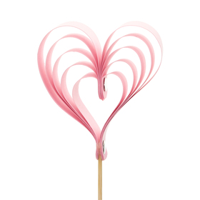 Heart Eternal Love 10cm on 50cm stick FSC* pink