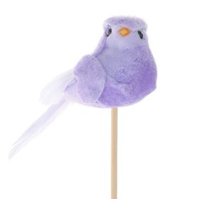 Bird Bibi 10cm on 50cm stick lilac