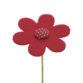Blume Filz 8cm auf 50cm Stick rot