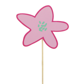 Flower Party 8cm on 50cm stick FSC* pink