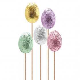 Egg Celebration 7cm on 50cm stick assorted x5