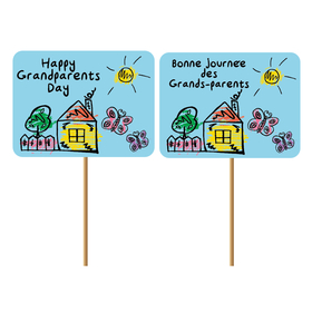 Grandparents Day 8x6cm on a 50cm stick (French/English)