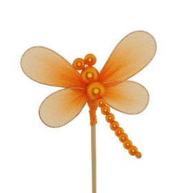Libelle Oriënt 8cm op 50cm stok oranje
