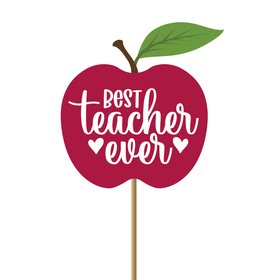 Best Teacher Ever Apple 2.75in on 20in stick