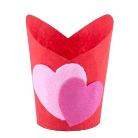 Cache-pot Feutrine Coeur de Saint Valentin 10.5cm rouge
