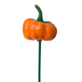 Pick Fall Harvest Pumpkin 2.6in on 20in stick orange