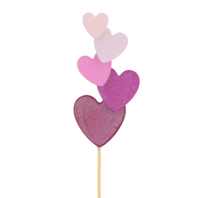 Hearts Sweety 9cm on 50cm stick FSC* pink