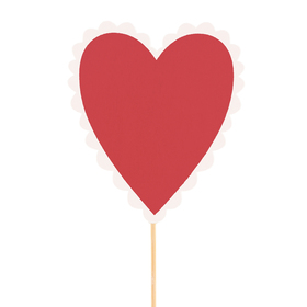 Coeur Lacey 8cm en pique 50cm FSC* rouge