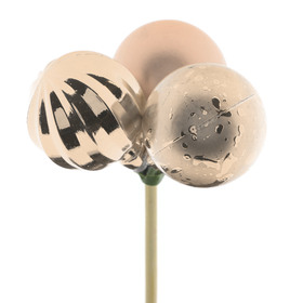 Kerstballen Trio Mixed 4cm op 50cm stok taupe