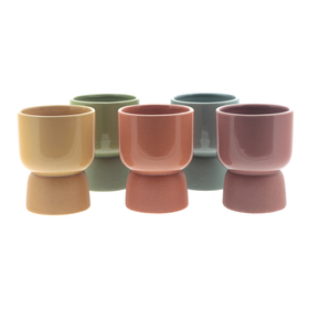 Ceramic pot Mila Ø13,2xH16,1cm ES12 assorted x5 5pcs/tray