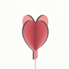 Heart Top 12cm on 50cm stick FSC* red