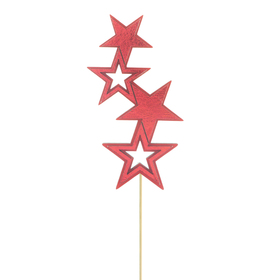 Star Stella 10cm on 10cm stick FSC* red