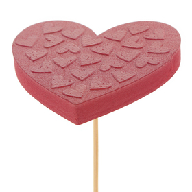 Coeur Pixie 7cm sur pique 50cm rouge