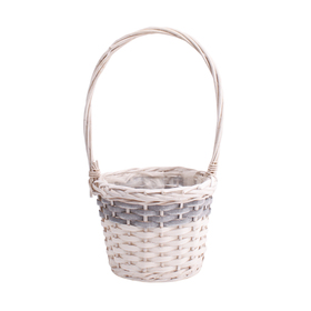 Handle basket Braze Ø18/10xH35/14cm white