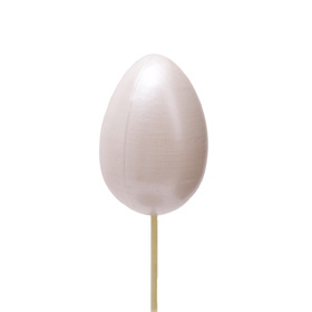 Pearly Egg 6cm on 50cm stick white