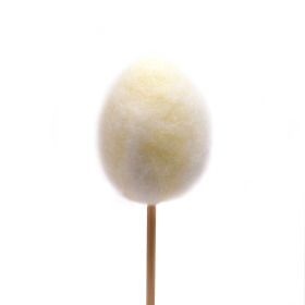 Wooly Egg 6cm on 50cm stick yellow
