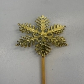 Christmas Snowflake 9cm on 50cm stick gold