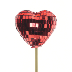 Heart Loveshine 5.5cm on 10cm stick red