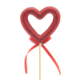Heart Aimee 10cm on 50cm stick red