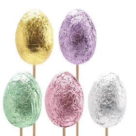 Egg Celebration 2.75in on 20in stick assorted
