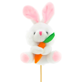 Rabbit Doll 11cm on 50cm stick white