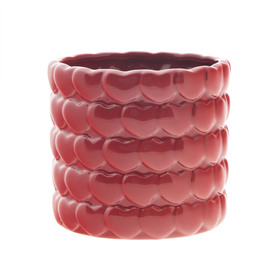 Keramiek pot Roxy Ø12xH10cm ES10,5 rood
