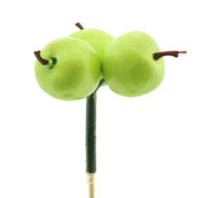 Apfel trio 3,5cm auf 50cm Stick grün