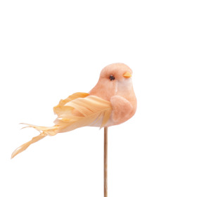 Vogel Bibi 10cm op 50cm stok oranje