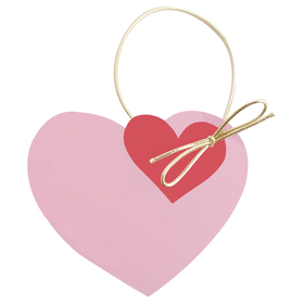 Deco hart Love Gift 8cm roze/rood