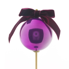 Christmas ball Loren 6cm on 50cm stick mauve