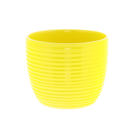 Ceramic Pot Ribbel Ø10.3/6.5xH9cm ES9 yellow