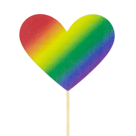 Heart Love&Pride 6cm on 50cm stick FSC*