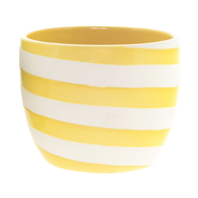 Ceramic pots Striper Ø13xH12.5cm ES12 yellow