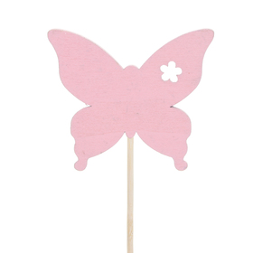 Butterfly Mary 7x6cm on 13,5cm stick FSC* pink