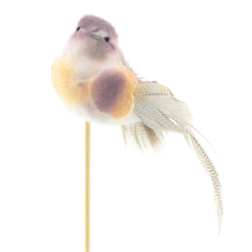 Vogel Tommy 11cm auf Stick 50cm purpur