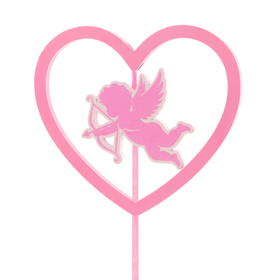 Hart Cupido 10cm op 50cm stok FSC* roze