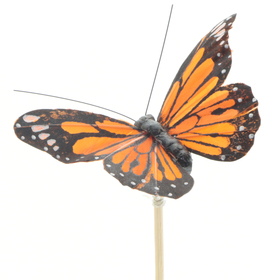 Vlinder Atalanta 9cm op 50cm stok oranje