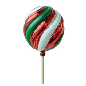 Christmas Ball Swirl 6cm on 50cm stick