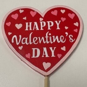 Happy Valentine's Day 8cm on 50cm stick