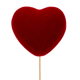 Herz Eros 5cm auf 50cm Stick rot