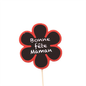 Bonne Fête Maman 6cm on 15cm stick red