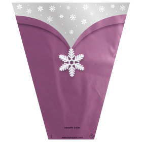 Sleeve Christmas Metallic Snow 50x35x10cm pink